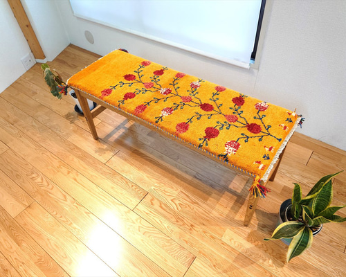 【夏のキャンペーン】ペルシャ　ギャッベ ミニランナー　120×40 ベージュヤギ ギャッベ（ギャベ）専門店 インプレッションオブギャッベ