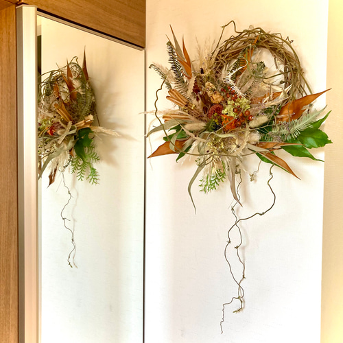 秋の森　ドライフラワーリース 秋の森ドライフラワーリース