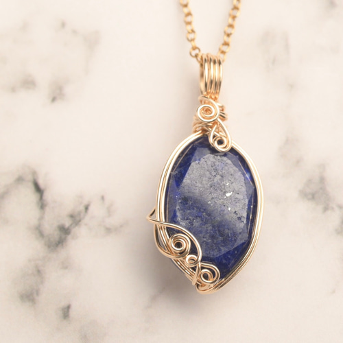 14kgfワイヤーラッピングリング❤️パール ルビー　オパール　ラピス 穴無し宝石ルース】ルビー・リング｜ワイヤーラッピング ｜ラウンド