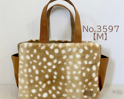 Mサイズ】バンビ ボア バッグ 手提げトートバッグ akaneko サイド