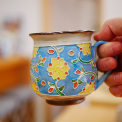 京焼・清水焼 色絵 コーヒーカップ 雲錦（桜と紅葉） ティーカップ