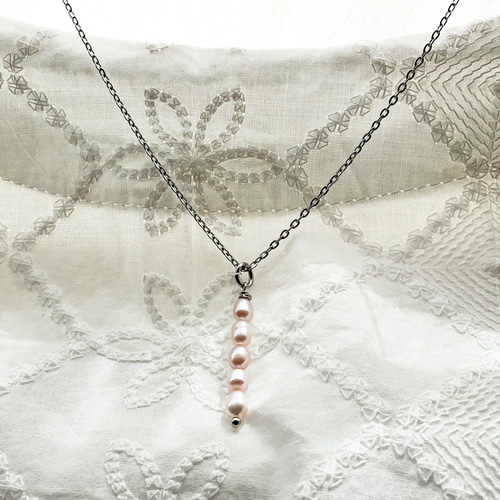 天然ピンク淡水パールネックレス