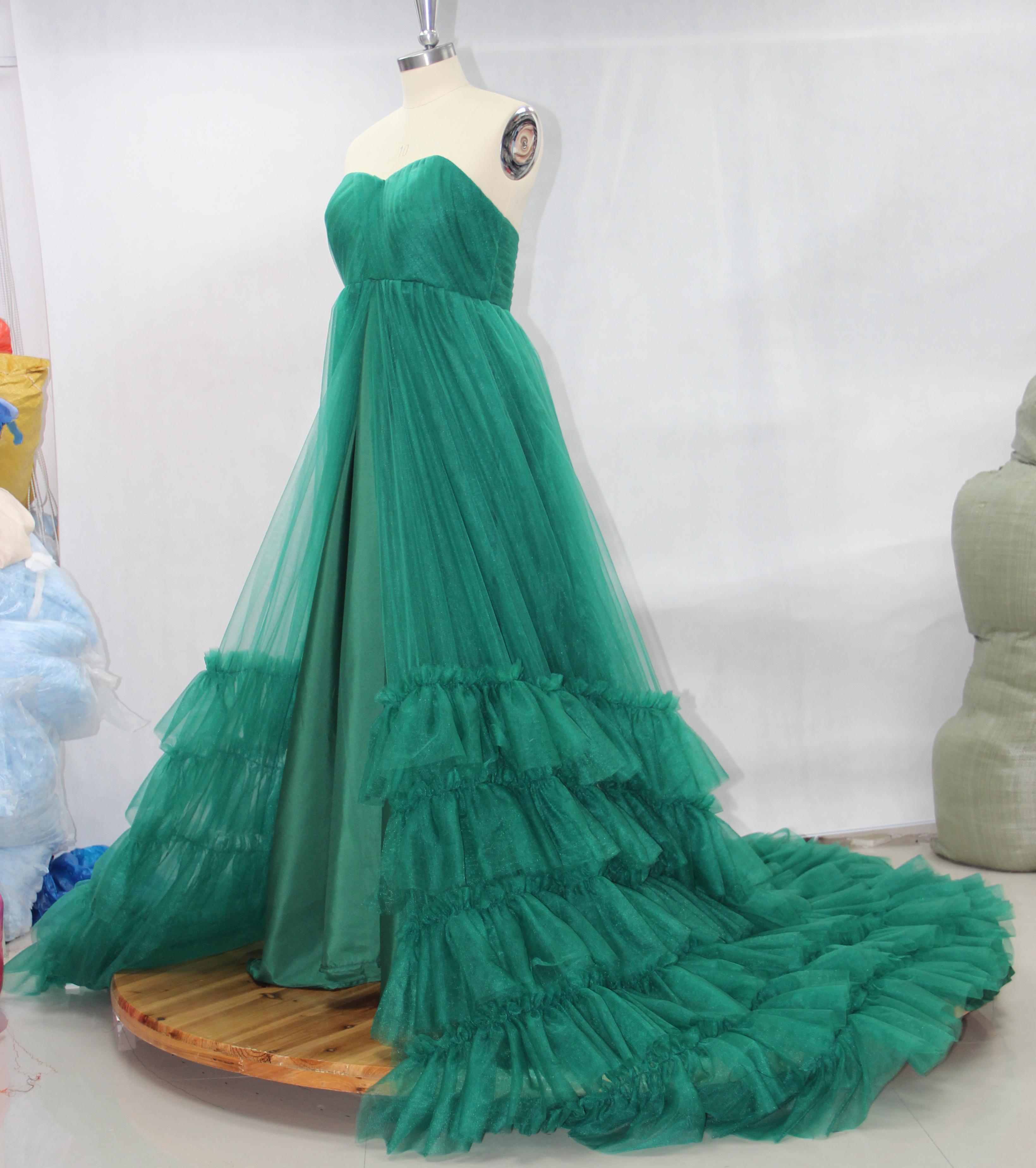 新色追加！ギャザースカート　グリーン　カラー変更可能　ソフトチュール　編み上げ　純粋な美しさ　演奏会音楽会パーティードレ