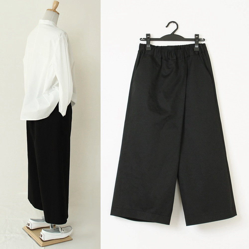 c_o_c_o_r_o　着丈の変更可能大人パンツ　ワイドラップパンツ（コットン）