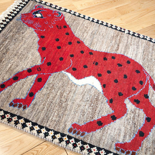 秋入荷】ペルシャ ライオンギャッベ ヤラメ族 トライバルラグ