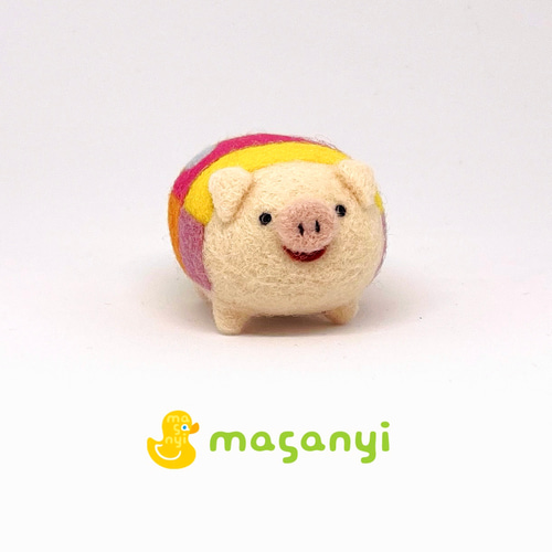 ブイブイちゃん」お肉の部位ごとに色分けした羊毛フェルトのポップな