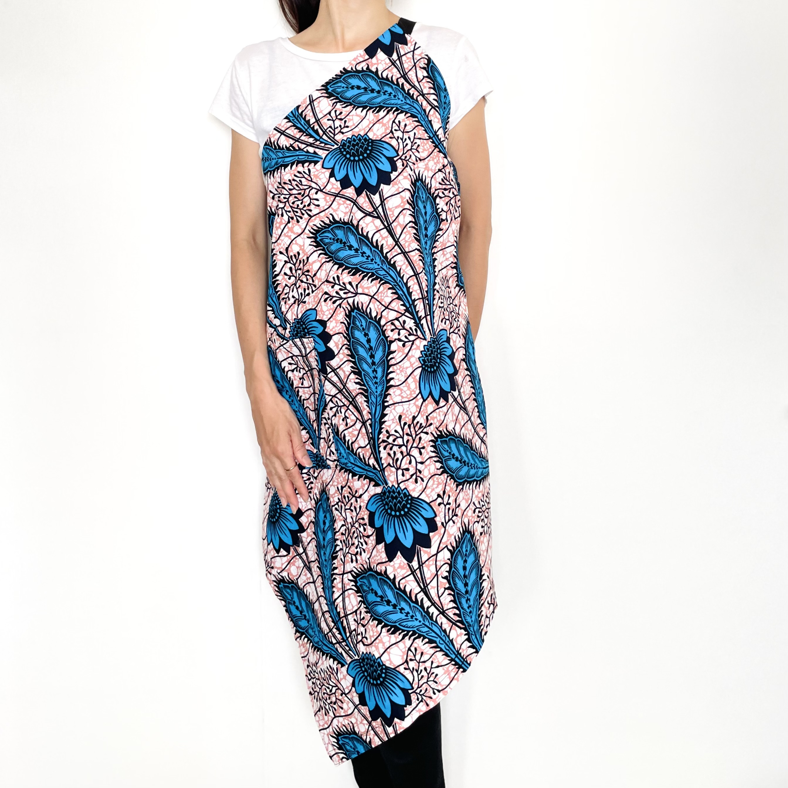 【アフリカ / バティック】ワンショルダーエプロン◆PLANTS