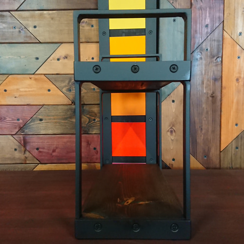 マットブラックでアイアンな2段オープンシェルフ♪ 153×362×297mm