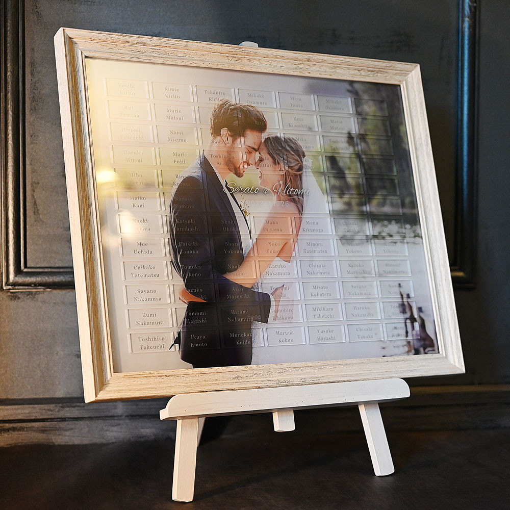 NEW 100人まで対応可！【写真で作る 結婚証明書 ゲスト参加型 アンティークホワイトフレーム】ウェディング 結婚式