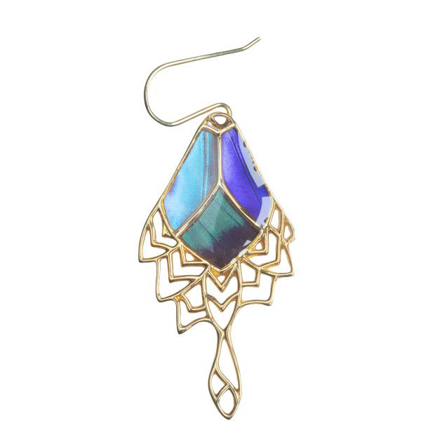 本物の蝶の羽　下翅デザインピアス　ムラサキツバメ/ゼフィリティスモルフォ/ドクソコパチェルビナ][zps086g-gr] 16,280円