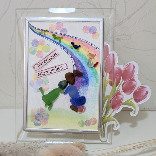 虹の橋 大切な思い出 シーグラスアート 立体・オブジェ igharu on time