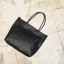 クッションコードトート Ｌサイズ・手入れ不用の軽量牛革 ／-LESS 1枚目の画像