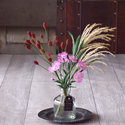 ◇粘土のお花◇ 秋の花 ナデシコ・われもこう・ススキ・・・K1063