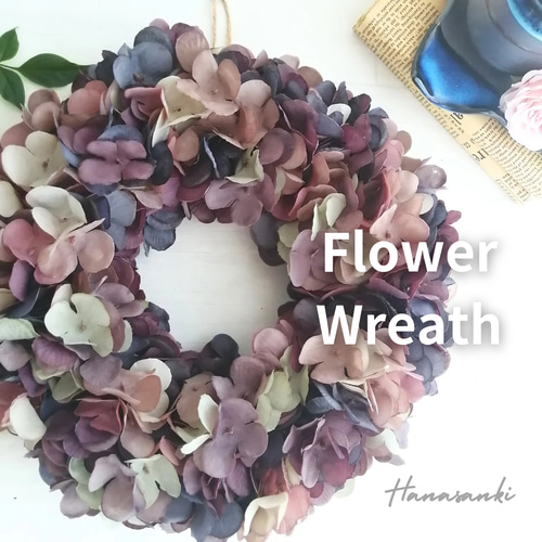 染め花リース ピンク・黄色・紫 完成品 染め花リース ピンク・黄色・紫 完成品