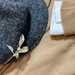 キンモクセイのブローチ(SV925、K18) 5枚目の画像