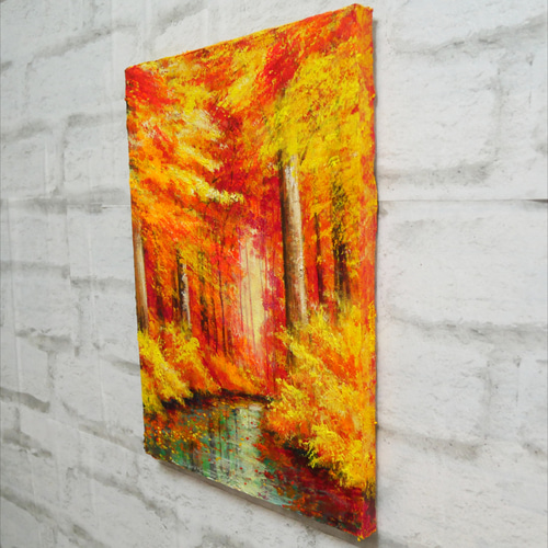 油絵 油彩 油彩画 絵 絵画【紅葉の川】 絵画 HR 通販 18254180 油絵 油彩 油彩画 絵 絵画【紅葉の川】 絵画 HR 通販 18254180