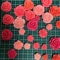 デコパーツ　40個セット　カボションフラワー　プラパーツ　ローズ 5枚目の画像