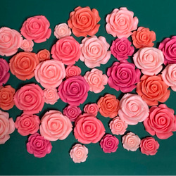 デコパーツ　40個セット　カボションフラワー　プラパーツ　ローズ 2枚目の画像