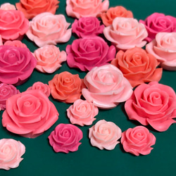 デコパーツ　40個セット　カボションフラワー　プラパーツ　ローズ 4枚目の画像