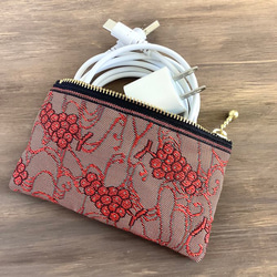 畳縁　硬幣錢包　名片夾　紅葡萄　日式　可爱 第5張的照片