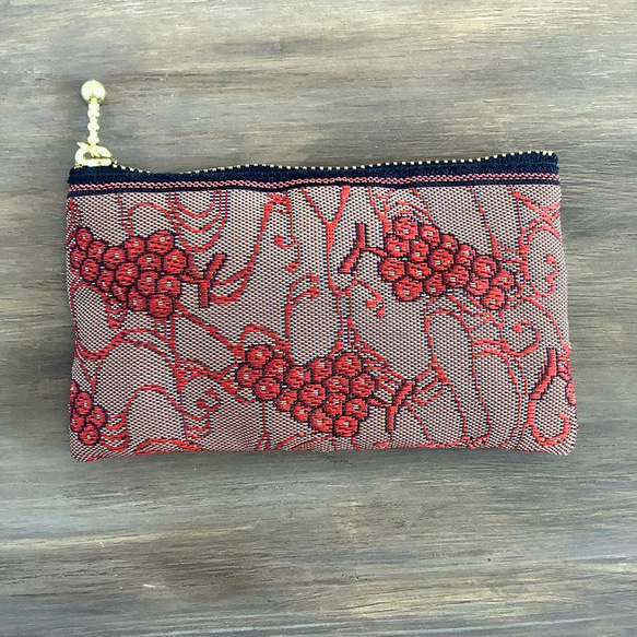 畳縁　硬幣錢包　名片夾　紅葡萄　日式　可爱 第7張的照片