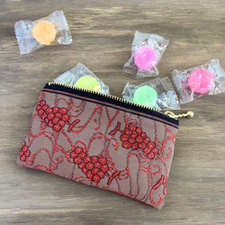 畳縁　硬幣錢包　名片夾　紅葡萄　日式　可爱 第6張的照片