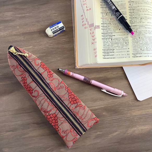 畳縁　硬幣錢包　名片夾　紅葡萄　日式　可爱 第8張的照片