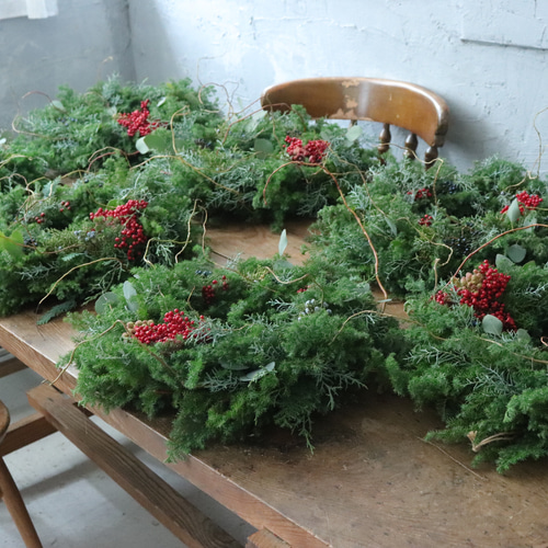 アナベル　グリーンリース　クリスマス　大人 楽天市場】プリザーブドフラワー エバーグリーン リース