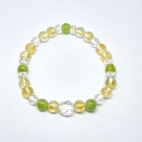 シトリン&ペリドット＊ブレスレット＊天然石＊細め＊スリム＊お守り