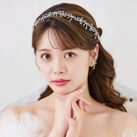 RO43 パールカチューシャ 大粒パール 2連カチューシャ ブライダル ヘア