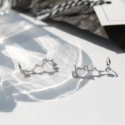 北斗七星 星座 ピアス silver925 キュービックジルコニア スキン