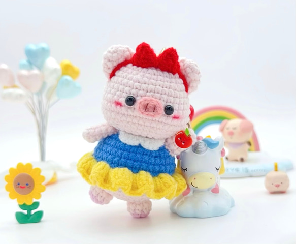 あみぐるみ　ぶたちゃん　お正月バージョン【ゆっこ】 ハンドメイド あみぐるみ ぶたちゃん お正月バージョン【ゆっこ様専用