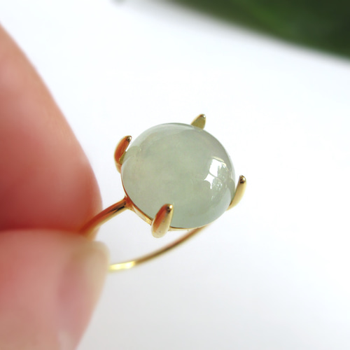 希少】10mm美粒「氷翡翠/アイスジェード」リング 指輪・リング KUON