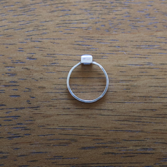 （獨一無二，Silver925）公主方形切割倫敦藍托帕石銀戒指（4 毫米，尺寸 10） 第7張的照片