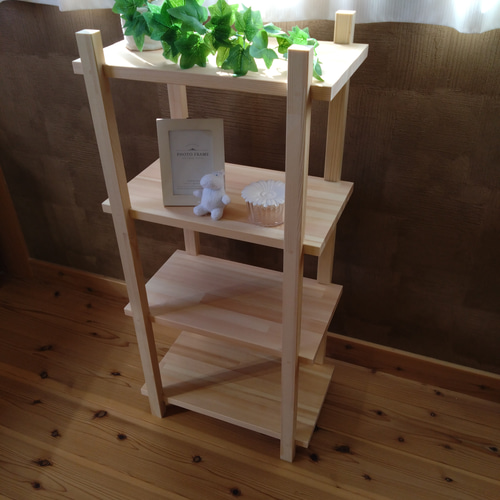 天然木 赤松集成材 オシャレな収納ラック オープンシェルフ 飾り棚 棚