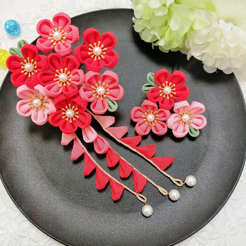 つまみ細工 お花&ミニ蝶々