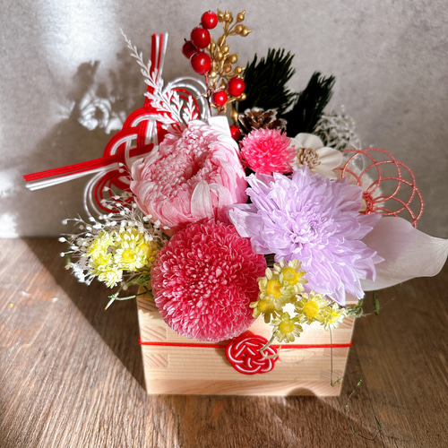 お正月アレンジ2025 ちょこっと飾れるプリザーブドフラワー