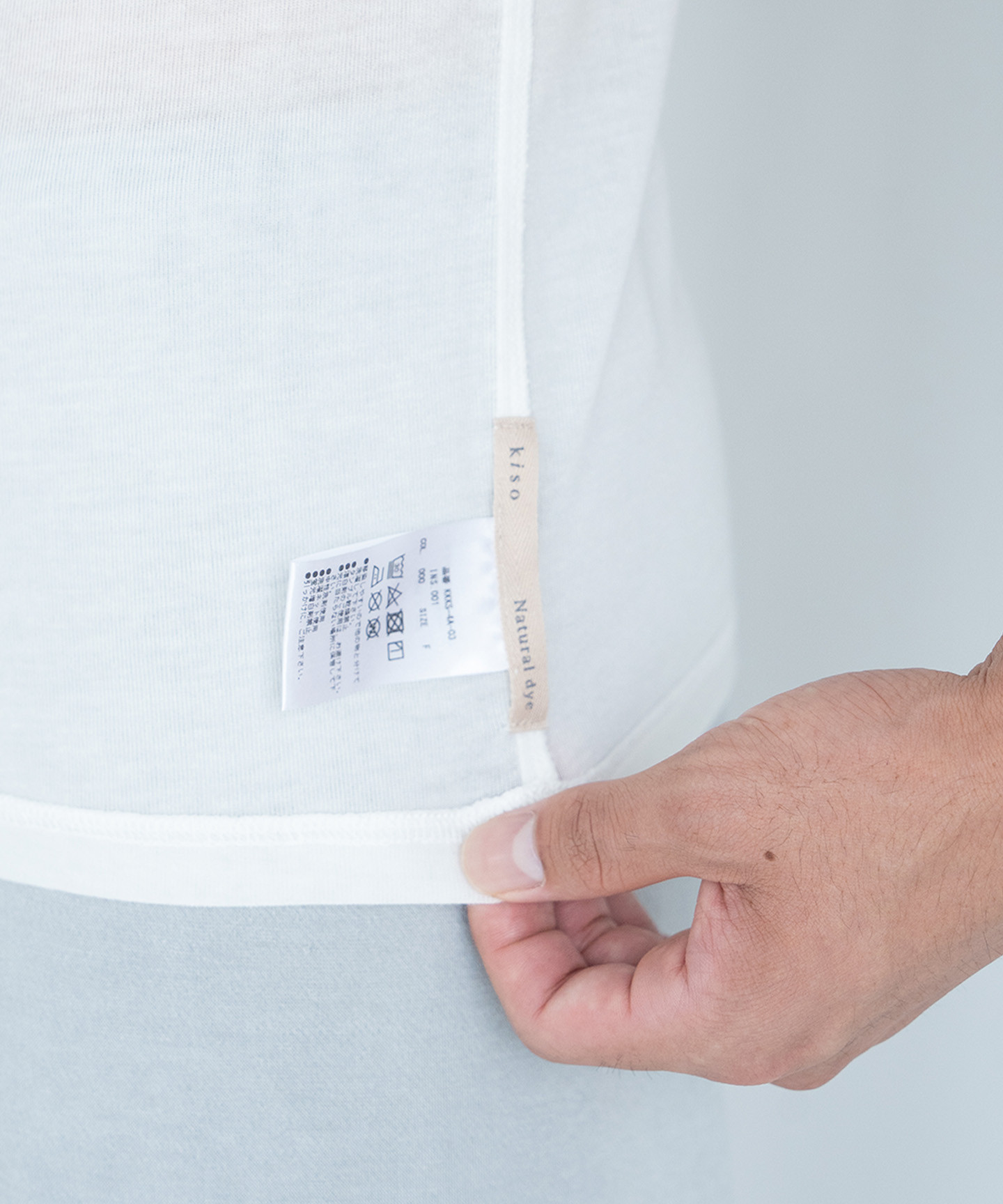 【洗える/柔らかマシュマロ素材/草木染め】半袖Ｖネックインナー　オフシロ