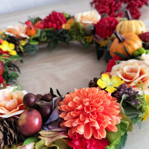 定形外送料無料／秋の新作2024／ハロウィンリース／秋のリース／玄関