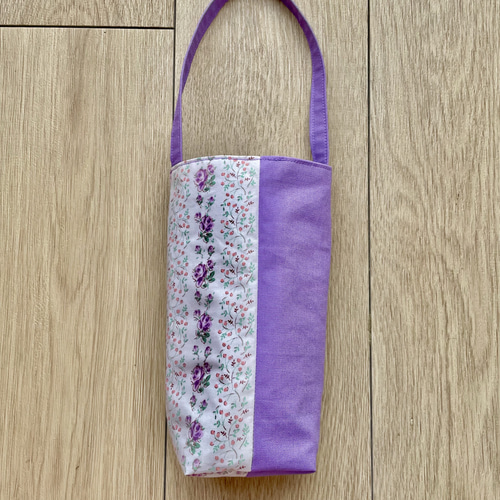 ペットボトルカバー　ミニ　花柄パープル　ハンドメイド ペットボトルカバー ミニ 花柄パープル ハンドメイドの通販 by Romin