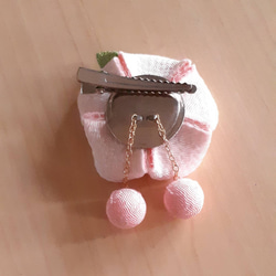 《再販》つまみ細工  ♡ハート耳うさぎとまんまる和玉♡ ♪被布飾り&ふっくらお花の髪飾り♪ 七五三  初節句 3歳 9枚目の画像