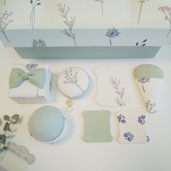 カルトナージュ リボンの小さな小物入れ フリーボックス・小物入れ