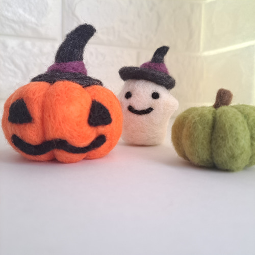 羊毛フェルト かぼちゃ ハロウィン飾り プレゼント 羊毛フェルト猫