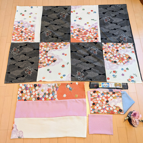 新しいエルメス シルク 証紙付 大島紬 ❀ 寝具 洗顔タオル 枕カバー 肌掛け布団 布団・毛布