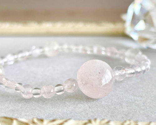 ダンビュライト　ブレスレット ピンクダンビュライト ブレスレット 13mm #QF052 - プレミアム