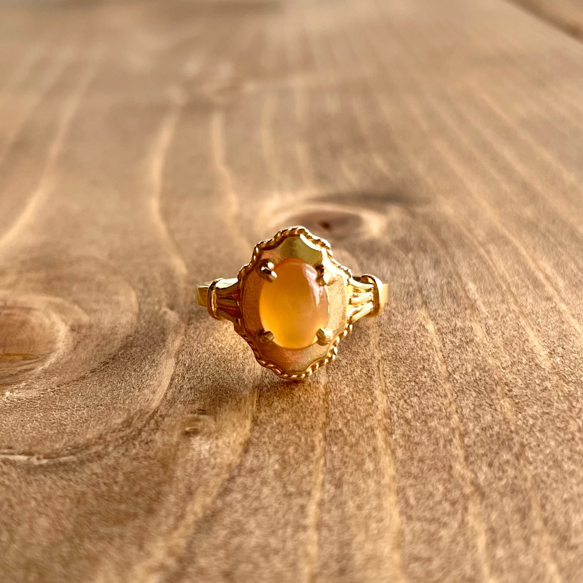 オレンジムーンストーンリング