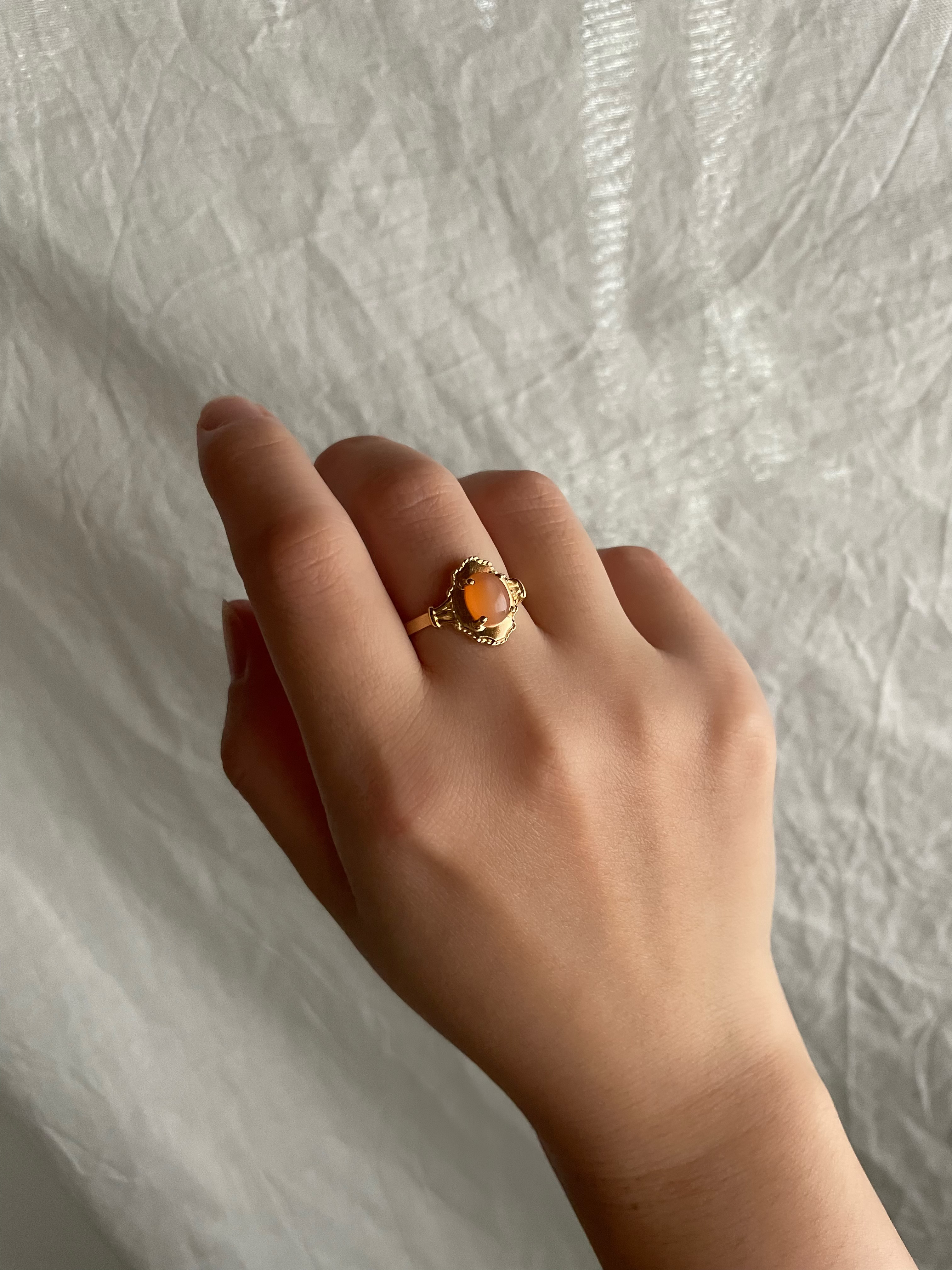 オレンジムーンストーンリング