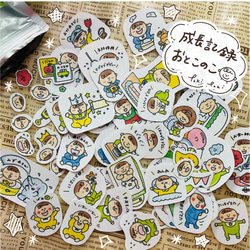 送料無料】成長記録かわいい男の子ver☆フレークシール シール