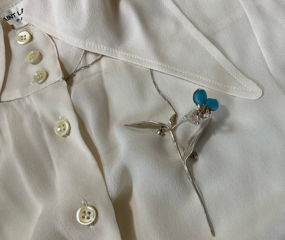ツユクサのブローチ 3枚目の画像