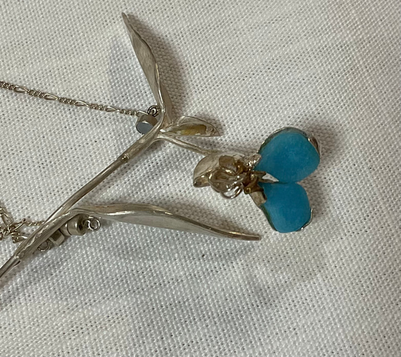 ツユクサのブローチ 1枚目の画像